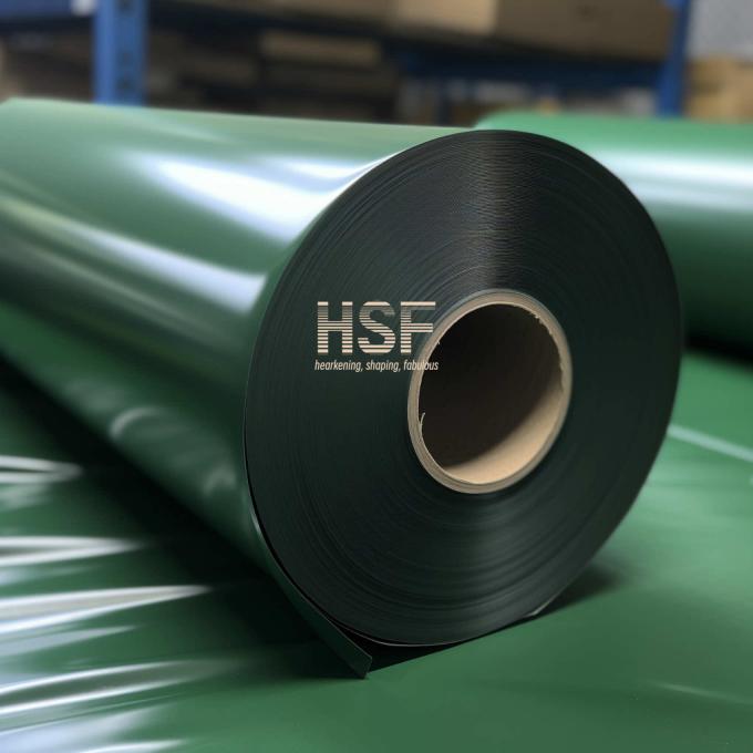 Close-up view of 80μm Opaque Dark Green HDPE Film thickness and surface detail