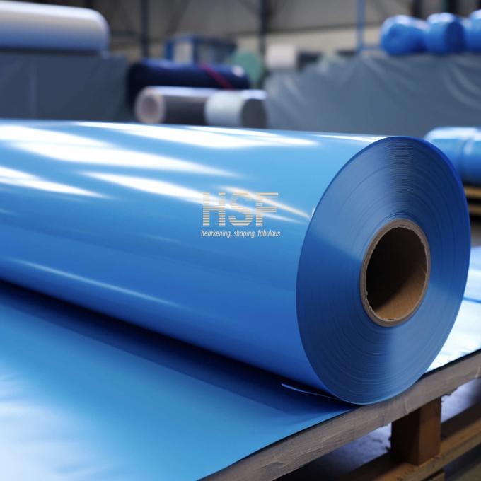 Opaque Blue 80Î¼m HDPE Film product sample showing material texture and color