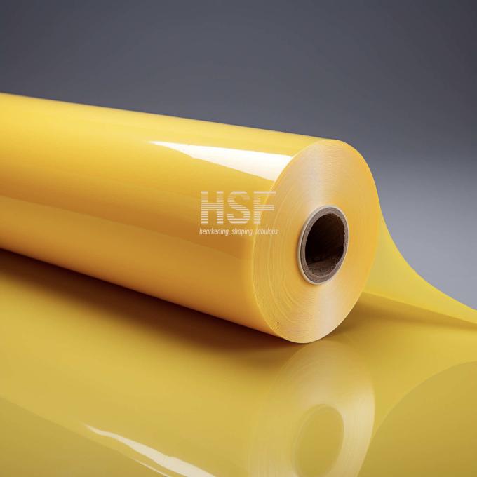 50μm Opaque Yellow Cast Polypropylene CPP Film sample showing material texture and color
