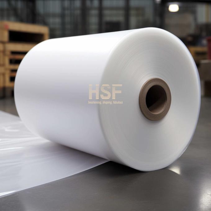 85Î¼m White MOPP Film sample showing texture and opacity