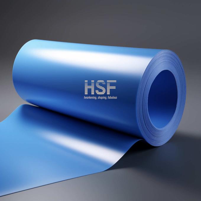 Close-up view of 80Î¼m Blue CPP Film demonstrating uniform thickness and color consistency