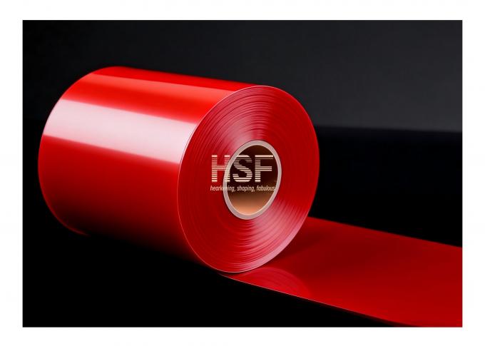120Î¼m Red CPE Base Film product sample showing uniform color and smooth surface